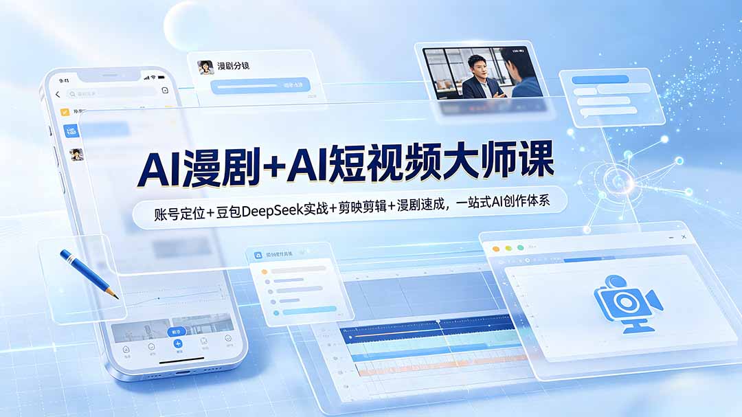 （19147期）AI漫剧+AI短视频大师课：账号定位+豆包DeepSeek实战+剪映剪辑+漫剧速成，一站式AI创作体系-翌晨科技网