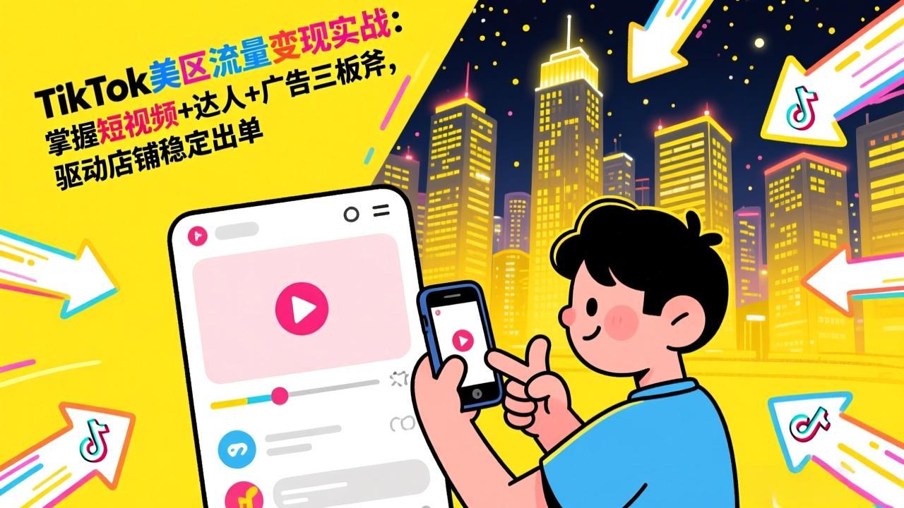 （17244期）TikTok美区流量变现实战：掌握短视频+达人+广告三板斧，驱动店铺稳定出单-翌晨科技网