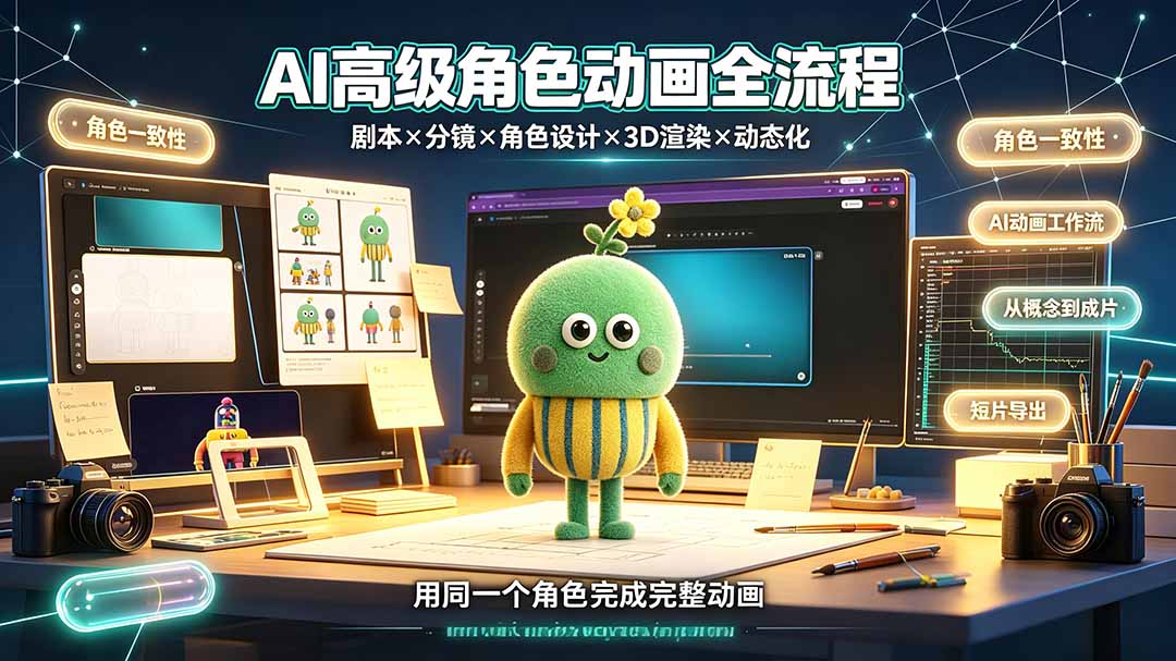 （19304期）AI高级角色动画全流程：剧本×分镜×角色设计×3D渲染×动态化，从概念到成片一站式教学-翌晨科技网