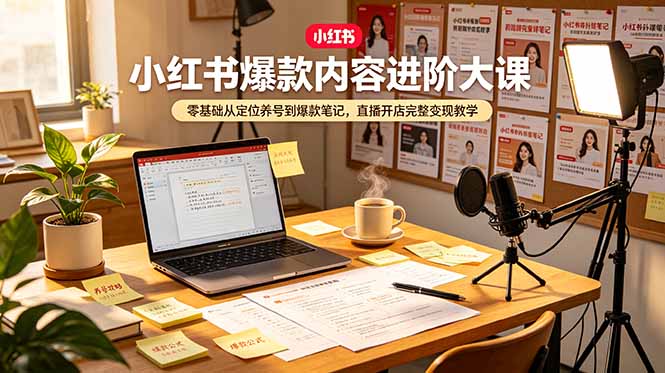 （19118期）小红书爆款内容进阶大课，零基础从定位养号到爆款笔记，直播开店完整变现教学-翌晨科技网