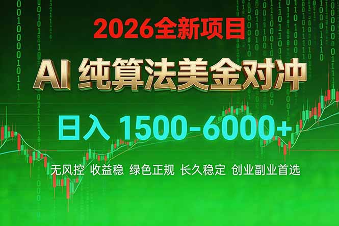 (17466期)2026 全新美金对冲项目,不套平台赠金,不封号,纯算法对冲,日入 1500-6000+-翌晨科技网