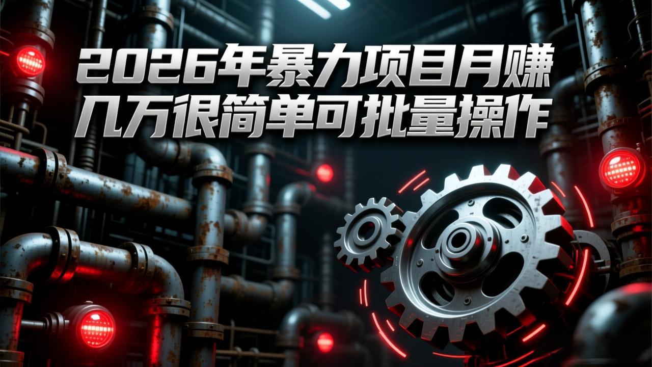 （17218期）2026年暴力项目月赚几万很简单可批量操作，成本低，利润大-翌晨科技网