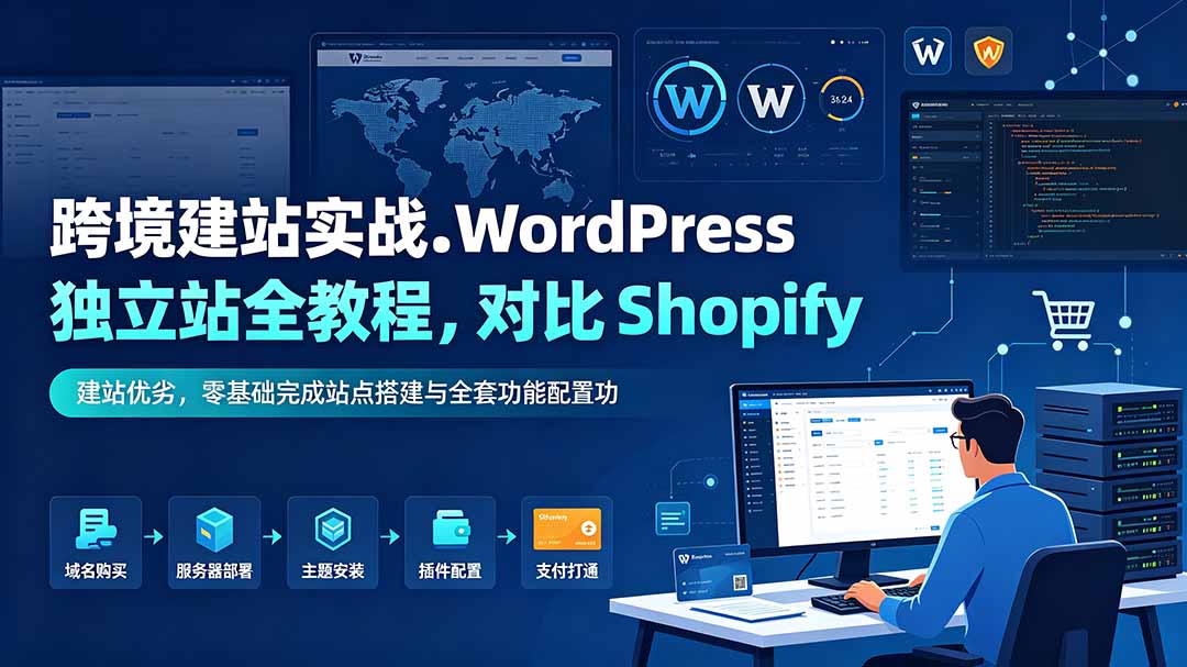 （19546期）跨境建站实战：WordPress 独立站全教程，对比 Shopify 建站优劣，零基础完成站点搭建与全套功能配置-翌晨科技网