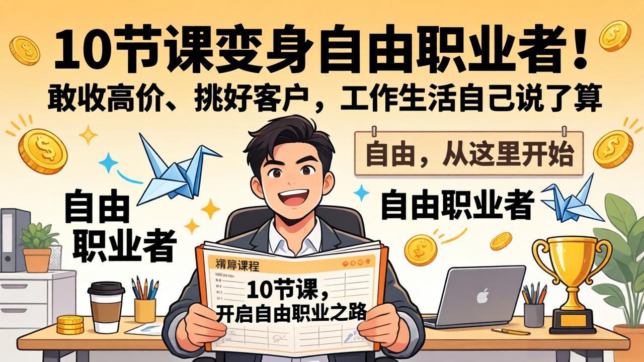 （17663期）10 节课变身自由职业者！敢收高价、挑好客户，工作生活自己说了算-翌晨科技网