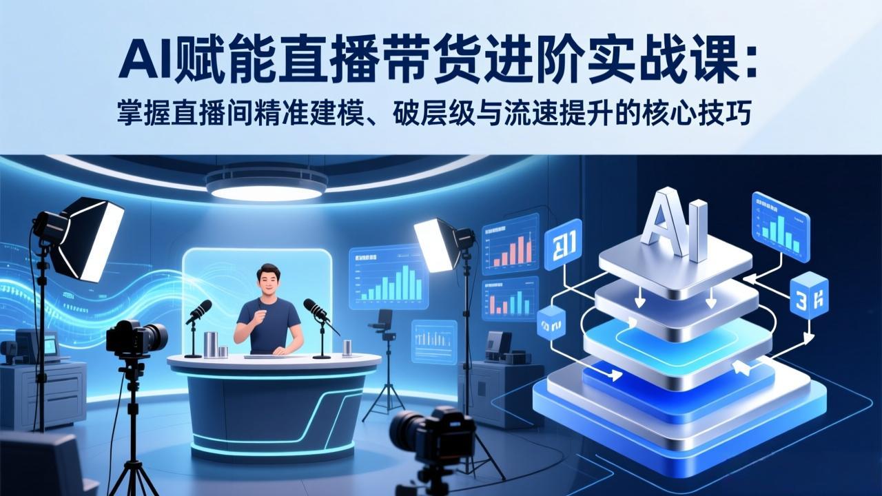 （17405期）AI赋能直播带货进阶实战课：掌握直播间精准建模、破层级与流速提升的核心技巧-翌晨科技网
