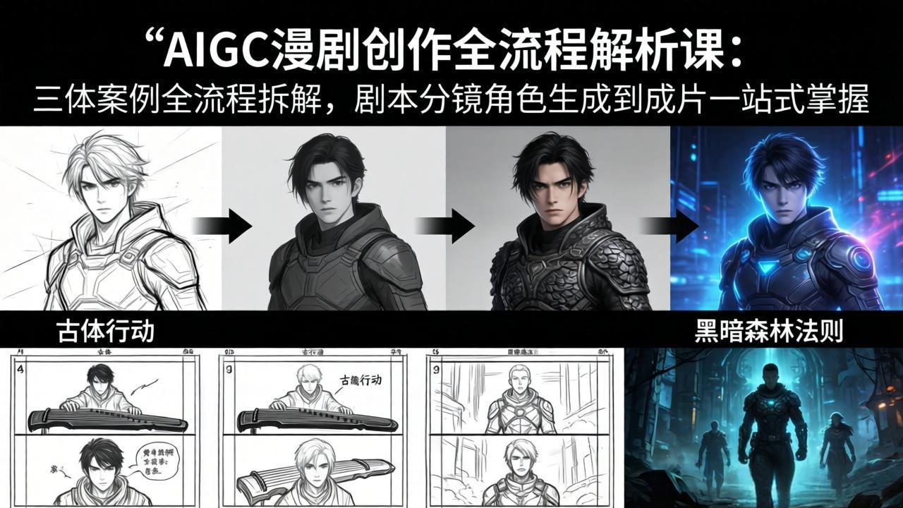 （17879期）AIGC漫剧创作全流程解析课：三体案例全流程拆解，剧本分镜角色生成到成片一站式掌握-翌晨科技网
