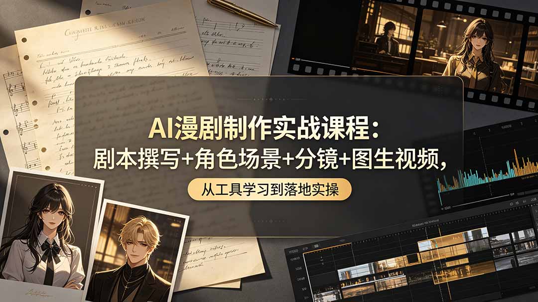 （19020期）AI漫剧制作实战课程：剧本撰写+角色场景+分镜+图生视频，从工具学习到落地实操-翌晨科技网