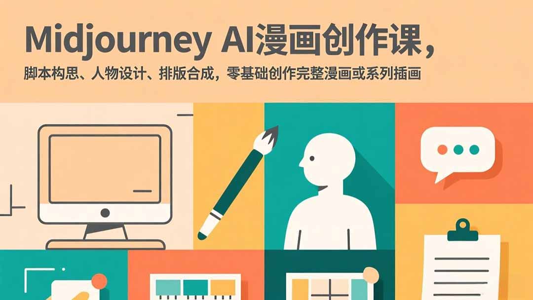 （17299期）Midjourney AI漫画创作课，脚本构思、人物设计、排版合成，零基础创作完整漫画或系列插画-翌晨科技网