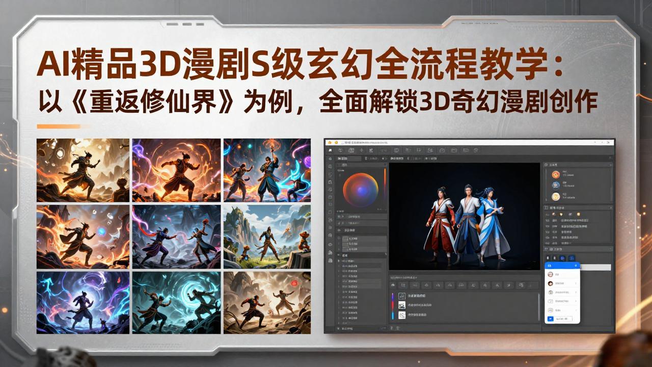 （17882期）AI精品3D漫剧S级玄幻全流程教学：以《重返修仙界》为例，全面解锁3D奇幻漫剧创作-翌晨科技网