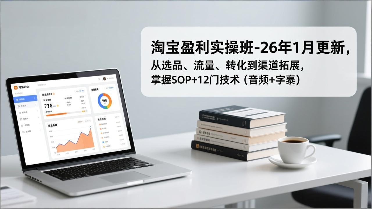 （17105期）淘宝盈利实操班-26年1月更新，从选品、流量、转化到渠道拓展，掌握SOP+12门技术（音频+字幕）-翌晨科技网