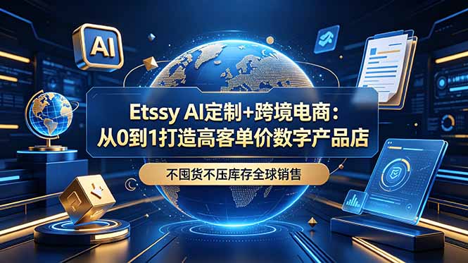 （18974期）Etsy AI定制+跨境电商：从0到1打造高客单价数字产品店，不囤货不压库存全球销售-翌晨科技网