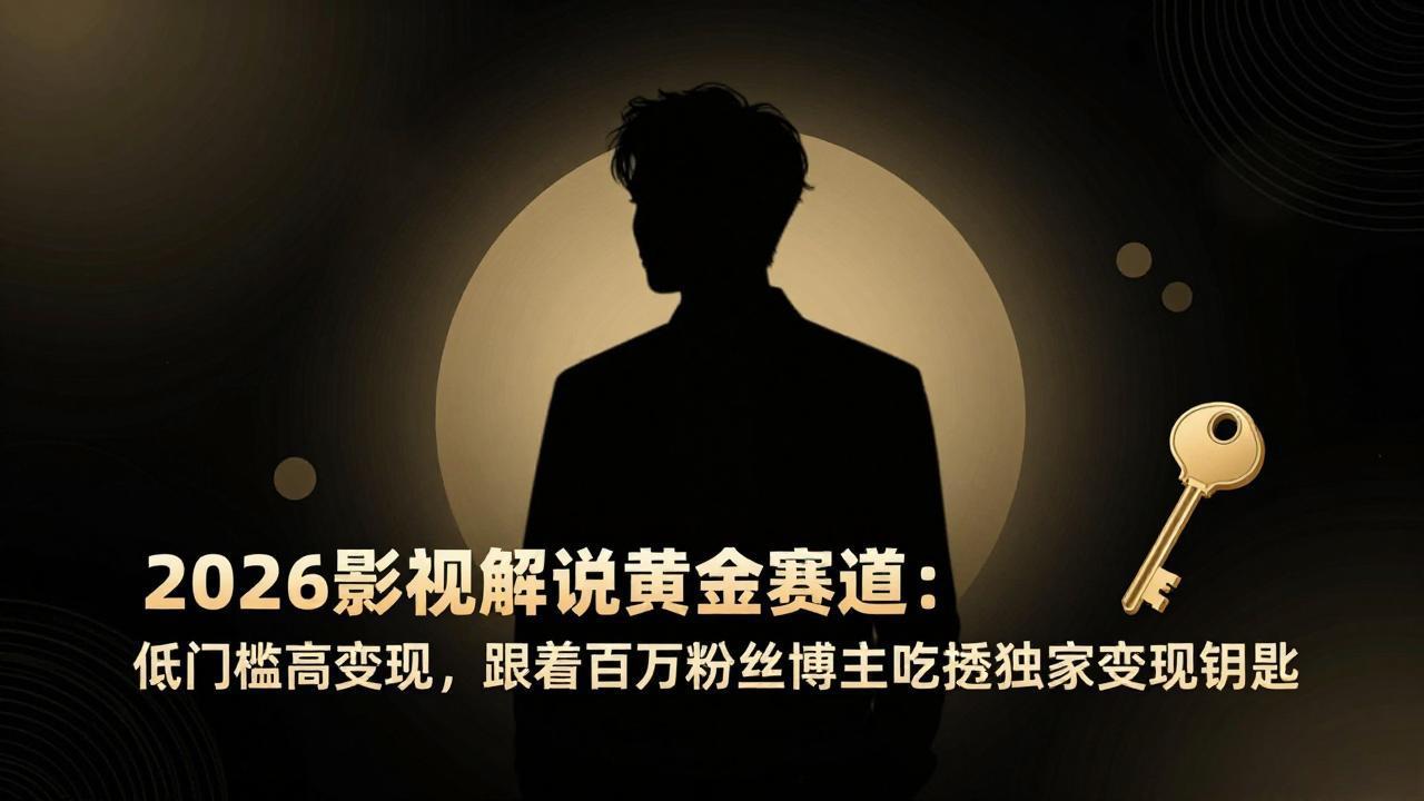（17721期）2026影视解说黄金赛道：低门槛高变现，跟着百万粉丝博主吃透独家变现钥匙-翌晨科技网