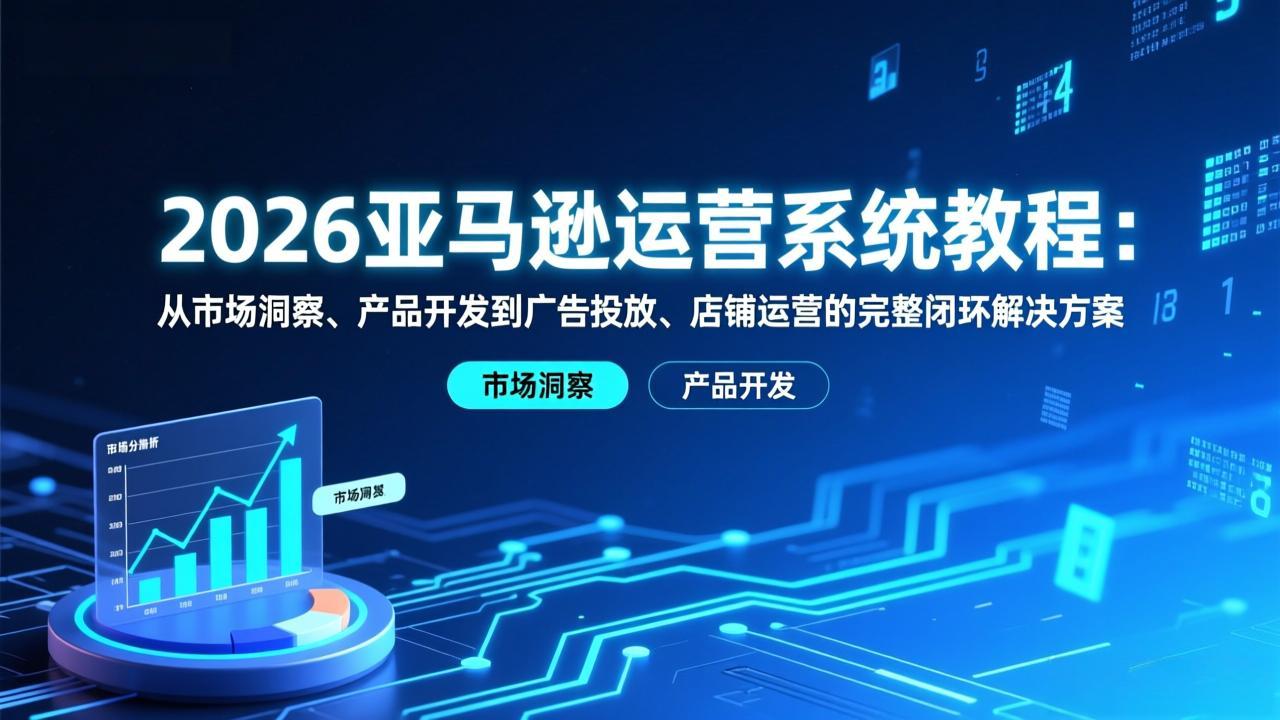 （17208期）2026亚马逊运营系统教程：从市场洞察、产品开发到广告投放、店铺运营的完整闭环解决方案-翌晨科技网