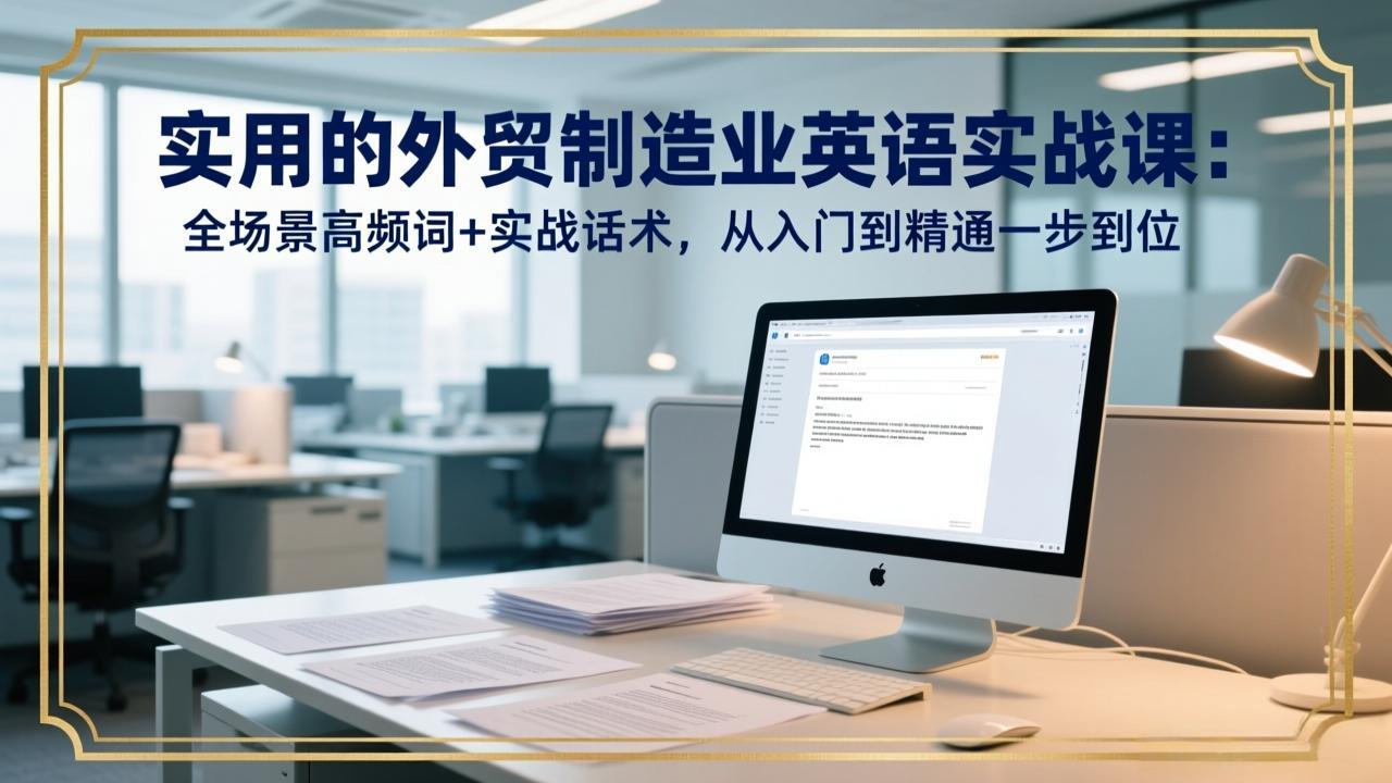 （17532期）实用的外贸制造业英语实战课：全场景高频词+实战话术，从入门到精通一步到位-翌晨科技网