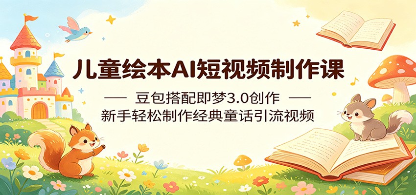 儿童绘本AI短视频制作课：豆包搭配即梦3.0创作，新手轻松制作经典童话引流视频-翌晨科技网