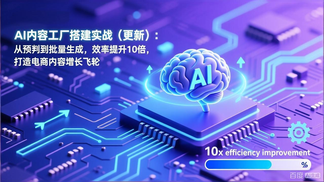 （17210期）AI内容工厂搭建实战（更新）：从预判到批量生成，效率提升10倍，打造电商内容增长飞轮-翌晨科技网