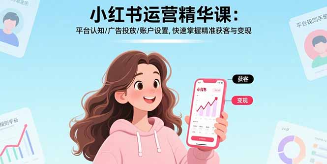 （17468期）小红书运营精华课-更新：平台认知/广告投放/账户设置,快速掌握精准获客与变现-翌晨科技网
