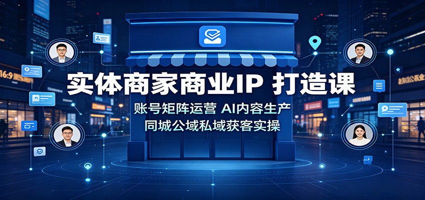 实体商家商业IP打造课：账号矩阵运营，AI内容生产，同城公域私域获客实操-翌晨科技网