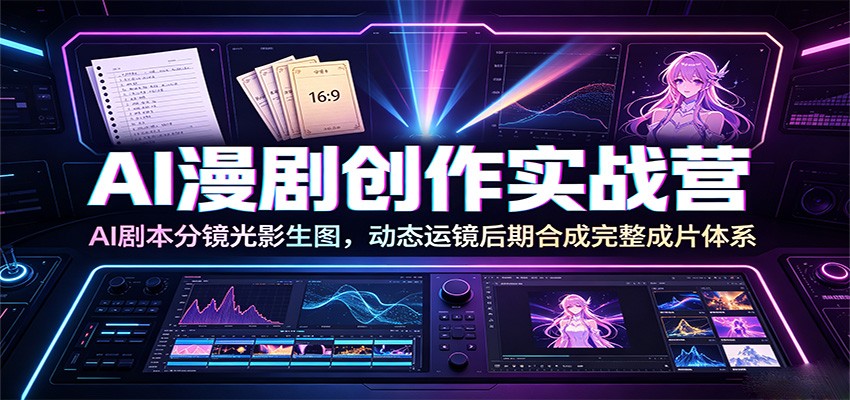 AI漫剧创作实战营：AI剧本分镜光影生图，动态运镜后期合成完整成片体系-翌晨科技网