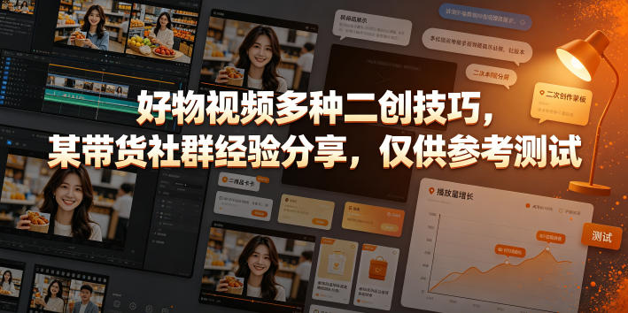 好物视频多种二创技巧，某带货社群经验分享，仅供参考测试-翌晨科技网