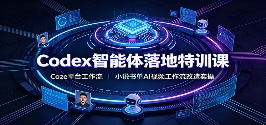Codex智能体落地特训课：Coze平台工作流，小说书单AI视频工作流改造实操-翌晨科技网