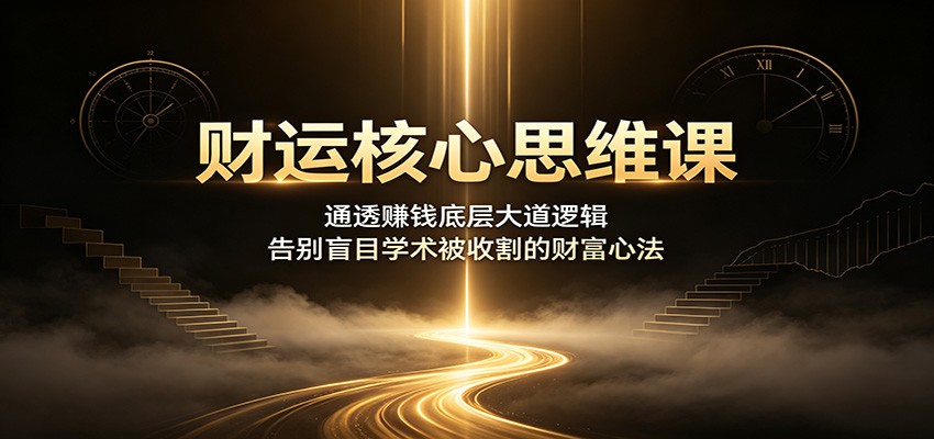 财运核心思维课：通透赚钱底层大道逻辑，告别盲目学术被收割的财富心法-翌晨科技网