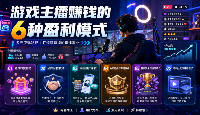 付费文章：游戏主播賺钱的6种盈利模式-翌晨科技网