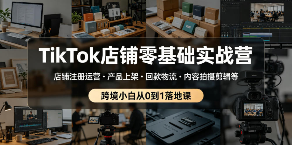 TikTok店铺零基础实战营，店铺注册运营・产品上架・回款物流・内容拍摄剪辑等 ，跨境小白从0到1落地课-翌晨科技网