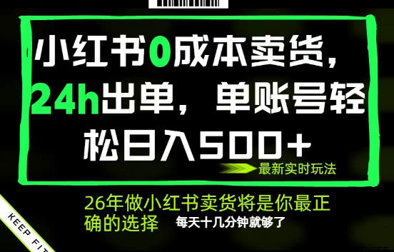 小红书0成本AI卖货，24小时出单，全流程托管，保底日入500+，每天十几分钟就够了【揭秘】-翌晨科技网
