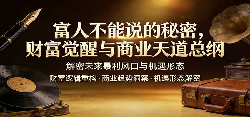 富人不能说的秘密，财富觉醒与商业天道总纲，解密未来暴利风口与机遇形态-翌晨科技网