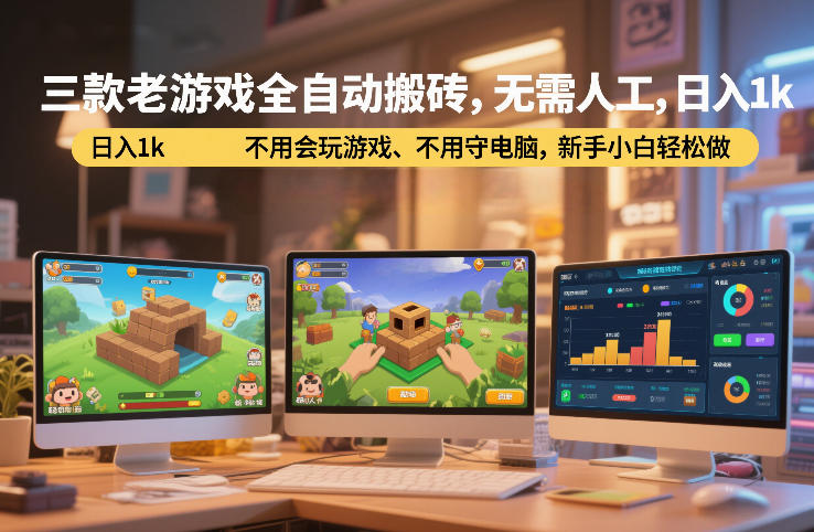 三款老游戏全自动搬砖，无需人工，日入1k，不用会玩游戏、不用守电脑，新手小白轻松做【揭秘】-翌晨科技网