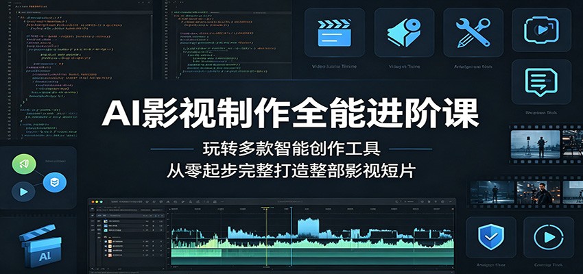 AI影视制作全能进阶课：玩转多款智能创作工具，从零起步完整打造整部影视短片-翌晨科技网