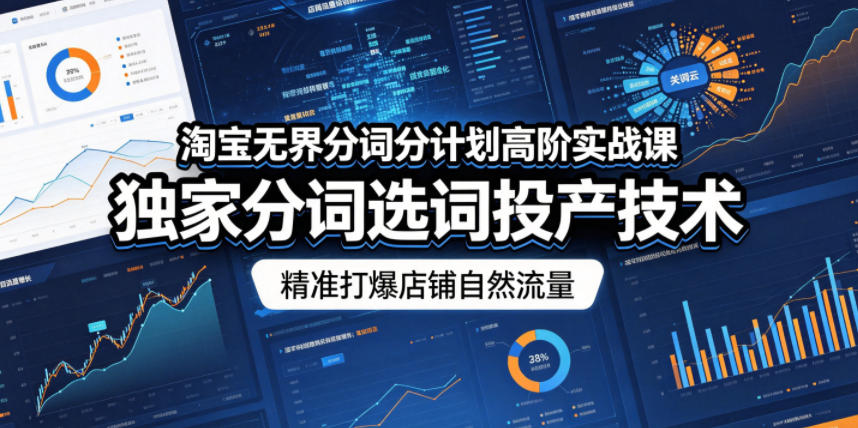 淘宝无界分词分计划高阶实战课，独家分词选词投产技术，精准打爆店铺自然流量-翌晨科技网