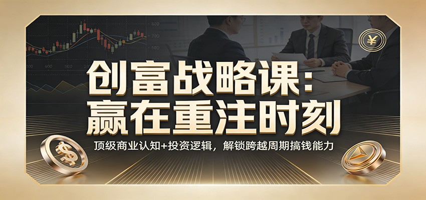 《创富战略课：赢在重注时刻》顶级商业认知+投资逻辑，解锁跨越周期搞钱能力-翌晨科技网