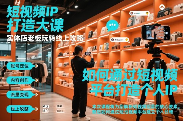 短视频ip打造大课，实体店老板玩转线上攻略-翌晨科技网