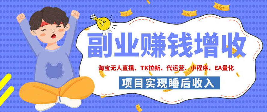 2026年多个真实落地副业项目，手把手带你搭建被动收入管道（淘宝无人直播、海外TK拉新、CSGO饰品交易、去水印小程序等）【揭秘】-翌晨科技网