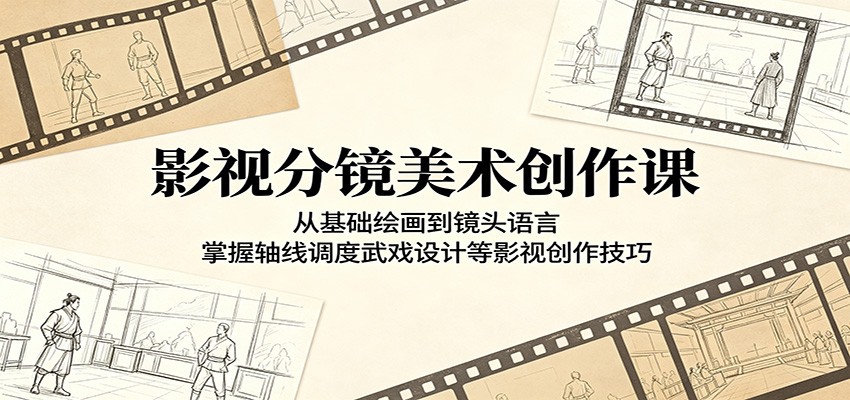 影视分镜美术创作课：从基础绘画到镜头语言，掌握轴线调度武戏设计等影视创作技巧-翌晨科技网