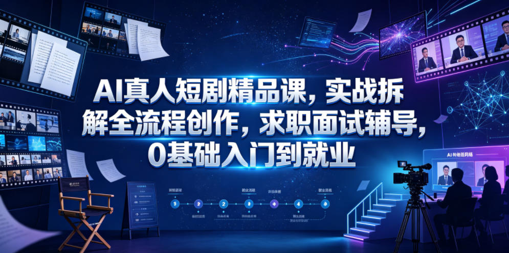 AI真人短剧精品课，实战拆解全流程创作，求职面试辅导，0基础入门到就业-翌晨科技网