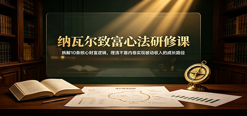纳瓦尔致富心法研修课：拆解10条核心财富逻辑，理清不靠内卷实现被动收入的成长路径-翌晨科技网