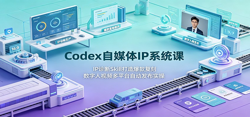 Codex自媒体IP系统课：IP诊断Skill打造爆款复刻，数字人视频多平台自动发布实操-翌晨科技网