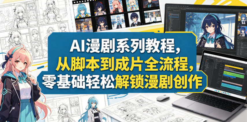 AI漫剧系列教程，从脚本到成片全流程，零基础轻松解锁漫剧创作-翌晨科技网