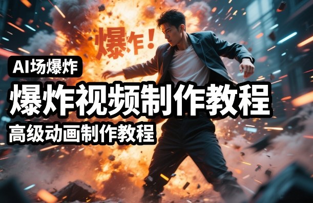 AI场景爆炸视频制作教程，利用人物实拍视频制作出高级的动画特效-翌晨科技网