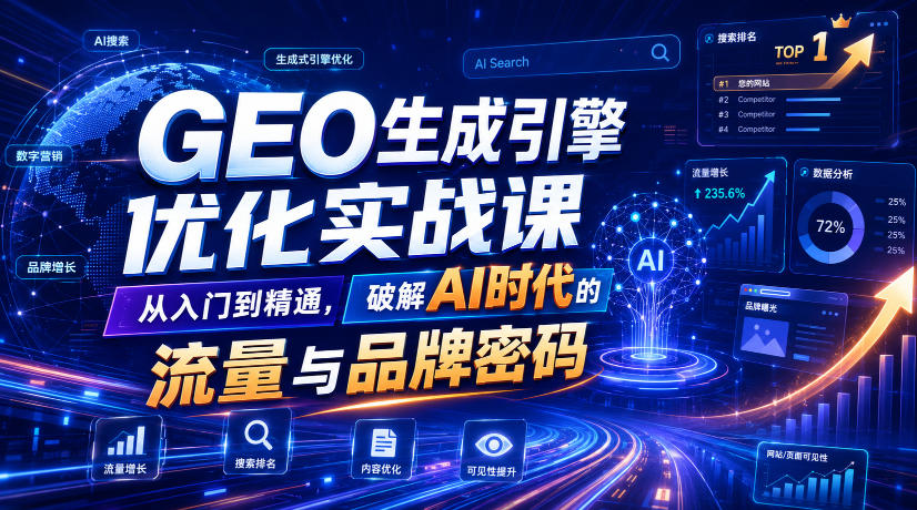 GEO生成引擎优化实战课，从入门到精通，破解AI时代的流量与品牌密码-翌晨科技网