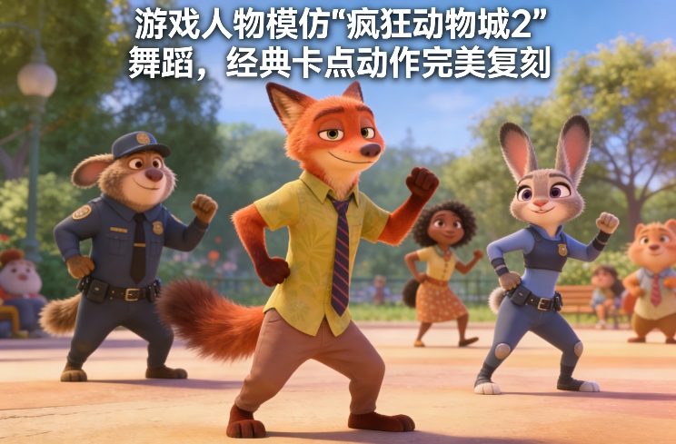 游戏人物模仿“疯狂动物城2”舞蹈,经典卡点动作完美复刻-翌晨科技网