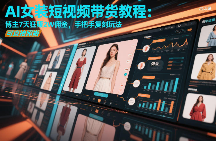 AI女装短视频带货教程：博主7天狂賺2W佣金，手把手复刻玩法，可直接照搬-翌晨科技网