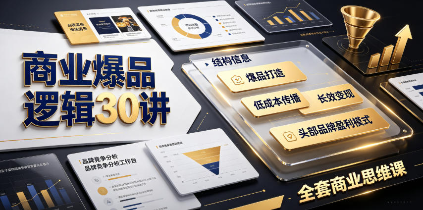 商业爆品逻辑30讲｜拆解各行各业头部品牌盈利模式，吃透爆品打造、低成本传播、长效变现全套商业思维课-翌晨科技网