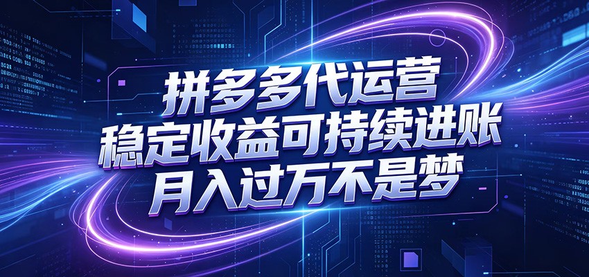 拼多多代运营，小白也能轻松月入过万，真实运营数据可查，全托管代运营-翌晨科技网