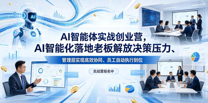 AI智能体实战创业营26年4月23-25号线下课，AI智能化落地老板解放决策压力、管理层实现高效协同、员工自动执行到位-翌晨科技网