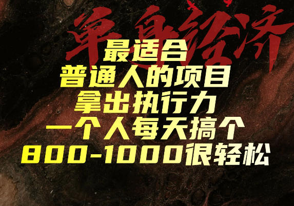 最适合普通人的项目，拿出执行力一个人每天搞个800-1k很轻松【揭秘】-翌晨科技网