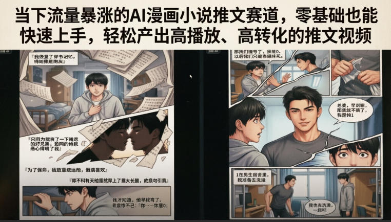 当下流量暴涨的AI漫画小说推文赛道，零基础也能快速上手，轻松产出高播放、高转化的推文视频-翌晨科技网